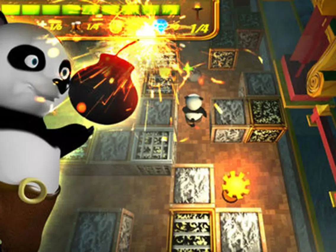 Tangkapan skrin Panda Bomber in Dark Lands iPad 