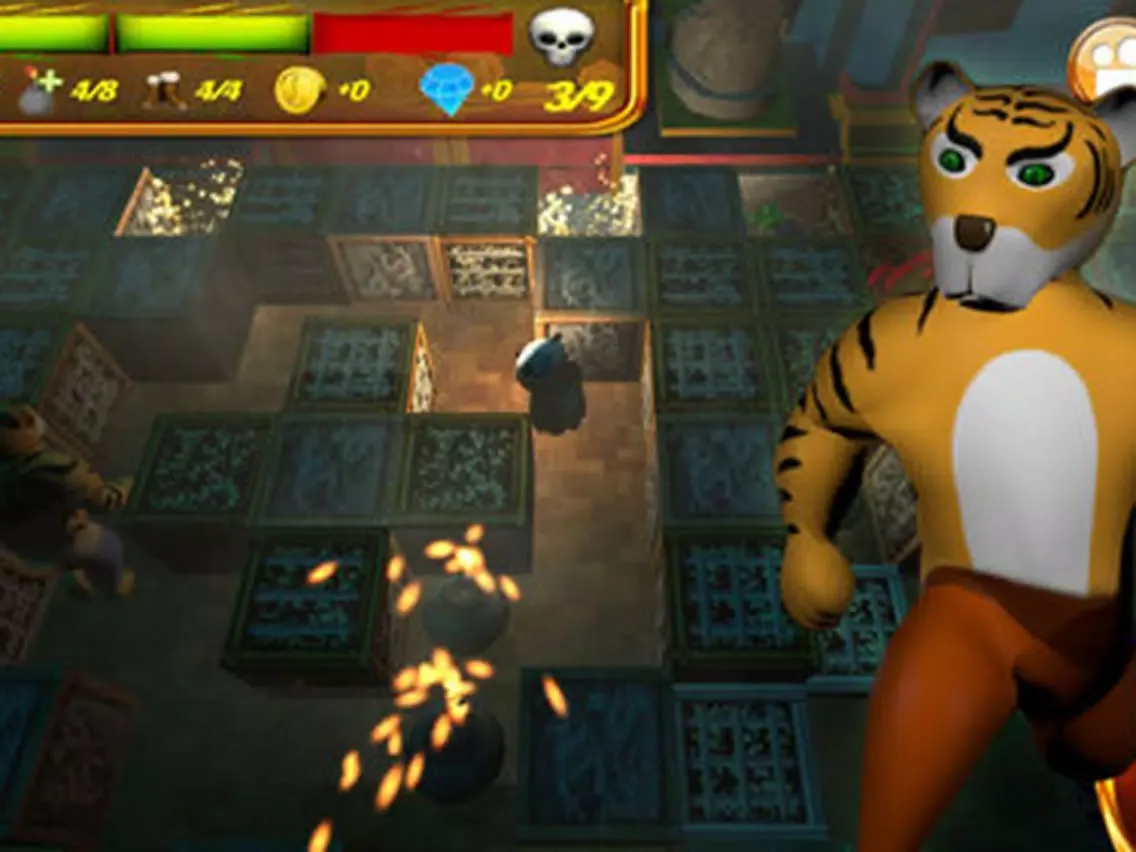 Tangkapan skrin Panda Bomber in Dark Lands iPad 