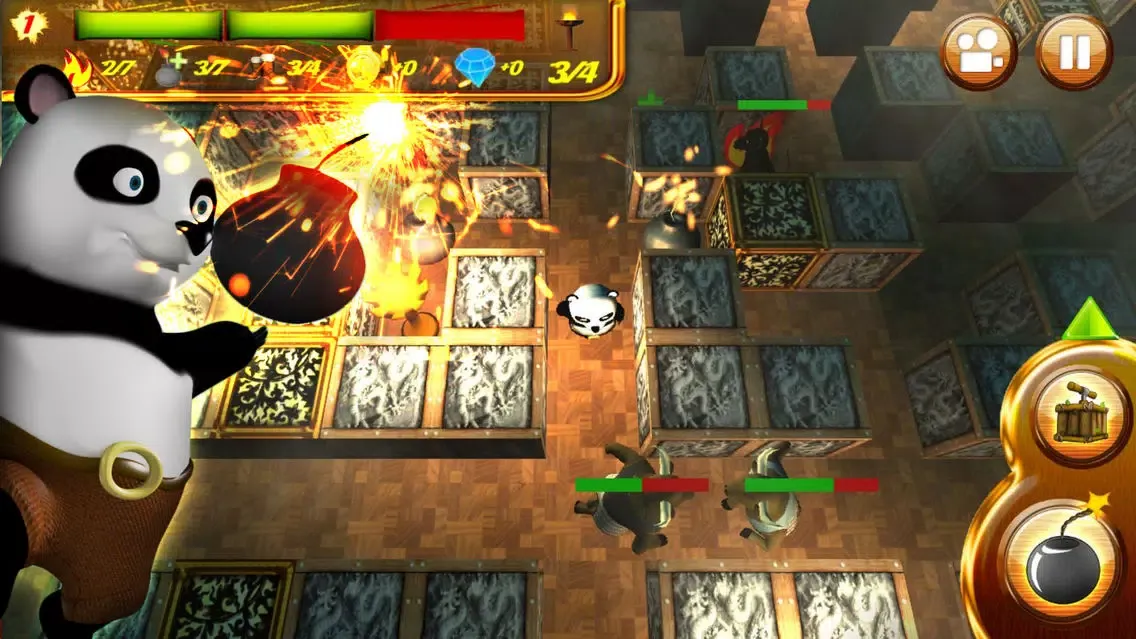 Tangkapan skrin Panda Bomber in Dark Lands