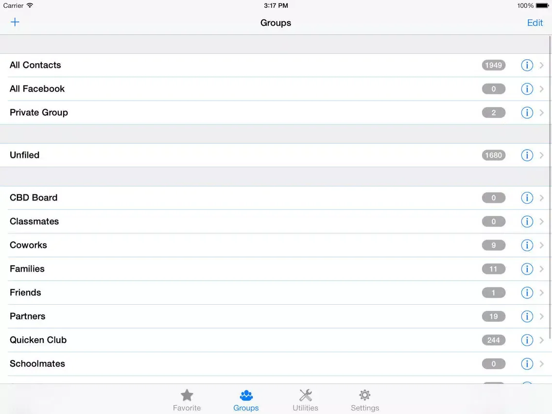 ZXContacts - Smart Contacts & Groups Manager iPad  Screenshots