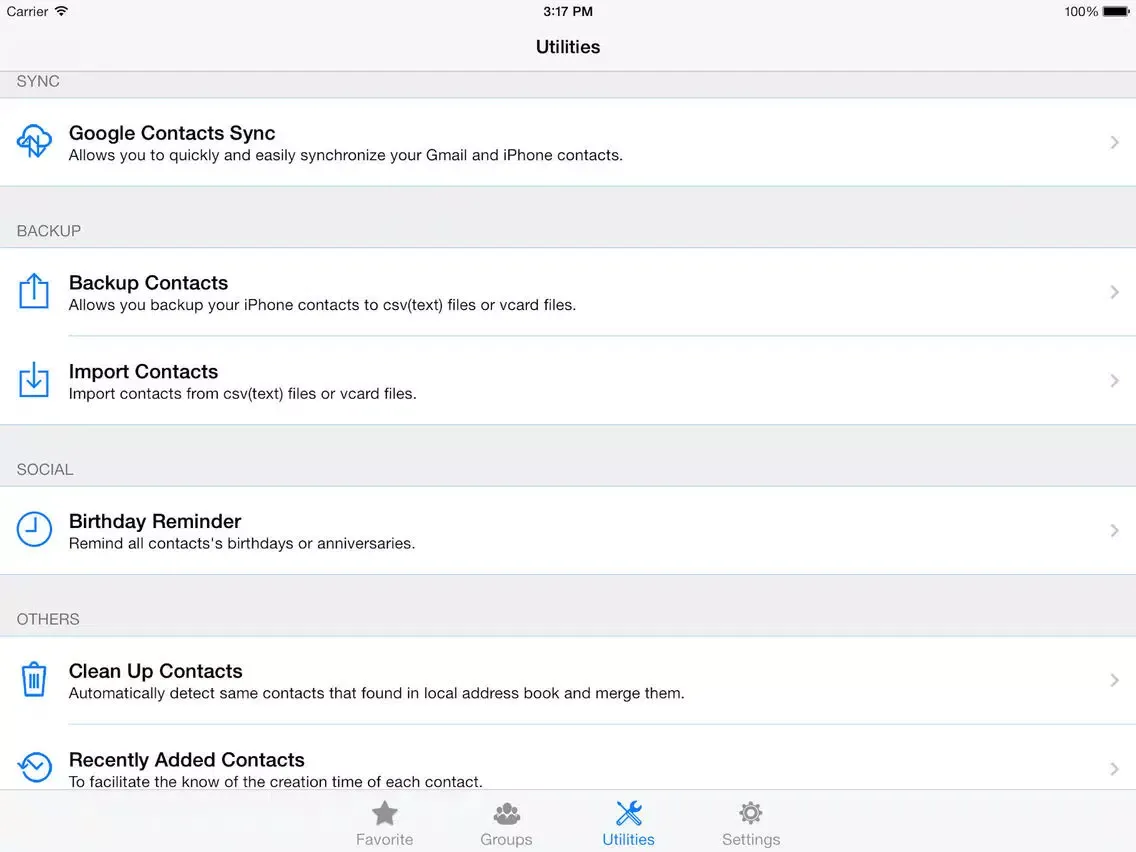 ZXContacts - Smart Contacts & Groups Manager iPad  Screenshots