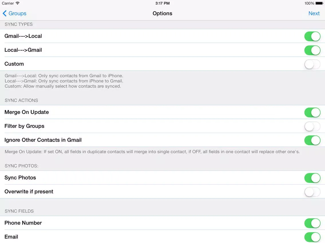 ZXContacts - Smart Contacts & Groups Manager iPad  Screenshots