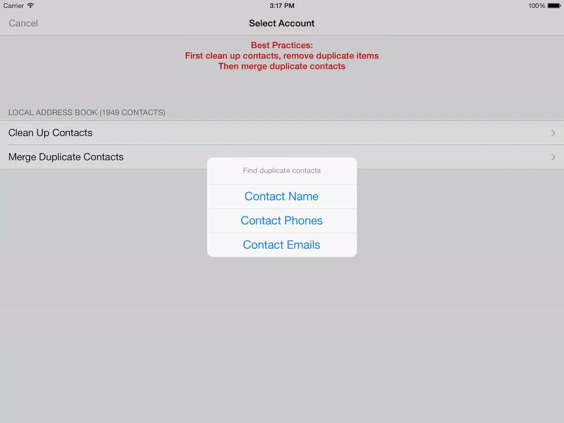 ZXContacts - Smart Contacts & Groups Manager iPad  Screenshots
