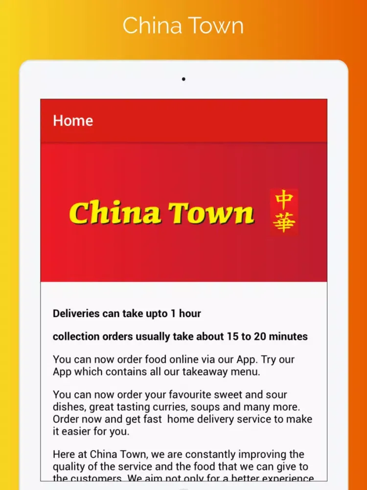 Capturas de tela do China Town Urmston iPad 