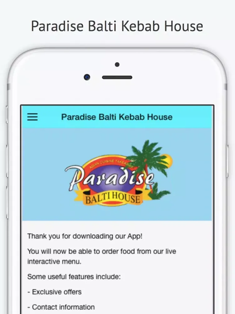 Paradise Balti Kebab House iPad 应用截图
