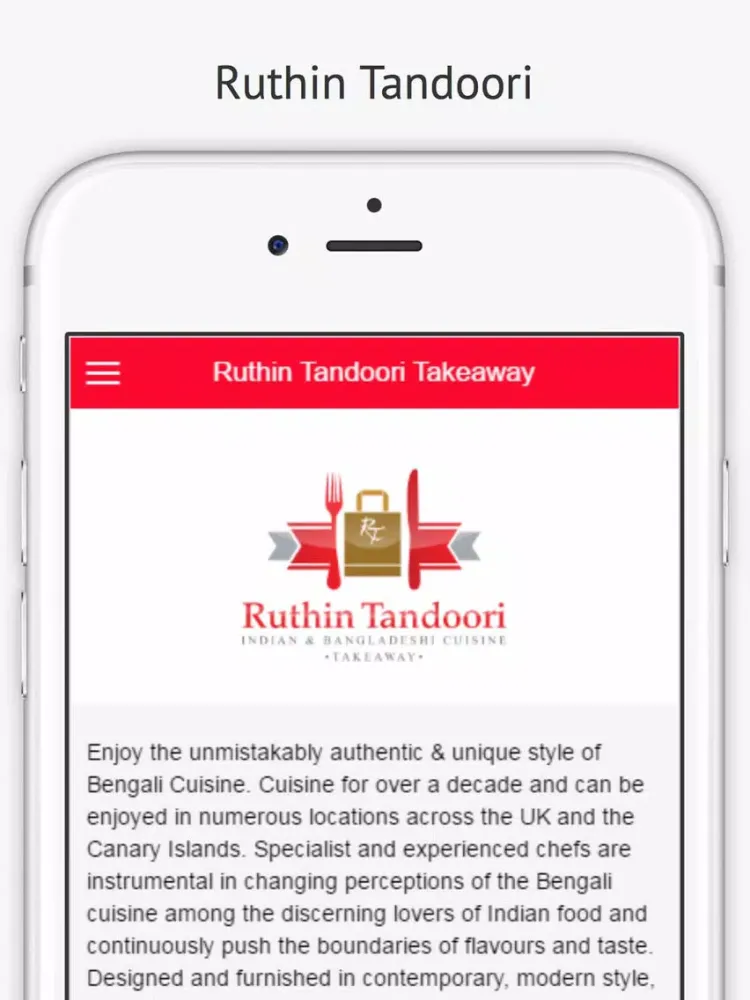 ภาพหน้าจอของ Ruthin Tandoori Takeaway iPad 