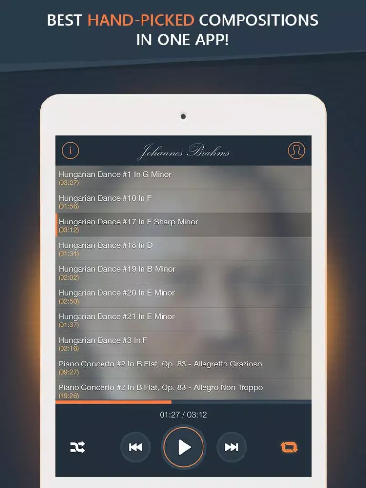 Brahms - Greatest Hits iPad  Screenshots