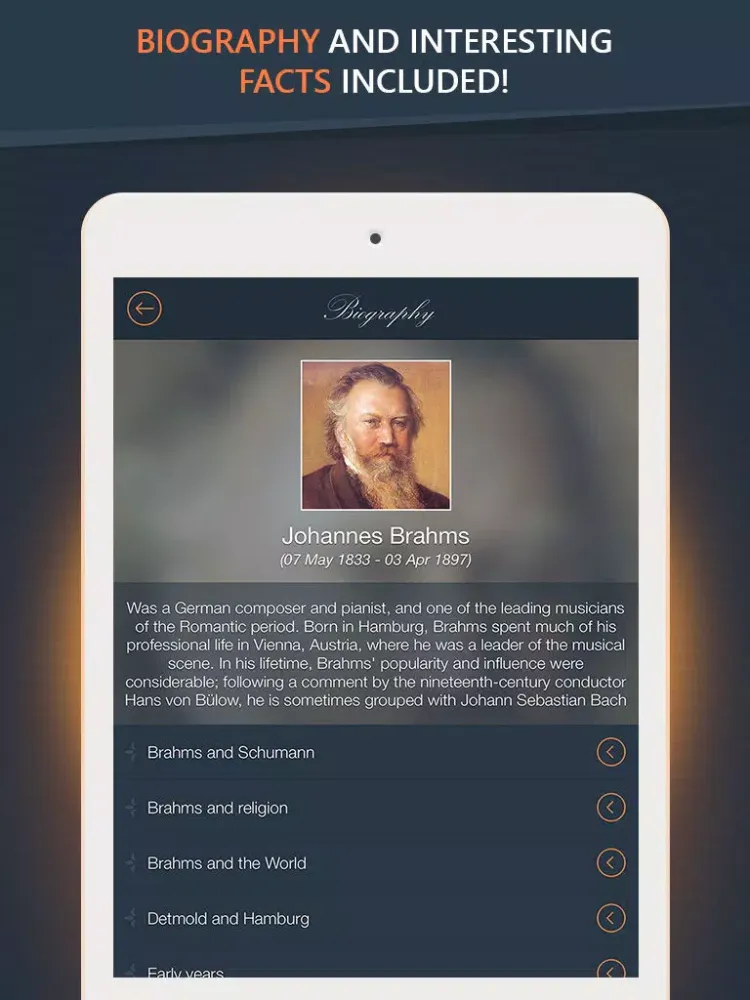 Brahms - Greatest Hits iPad  Screenshots