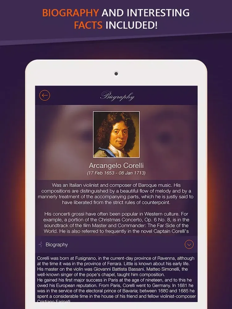 Arcangelo Corelli - Greatest Hits Full iPad 应用截图