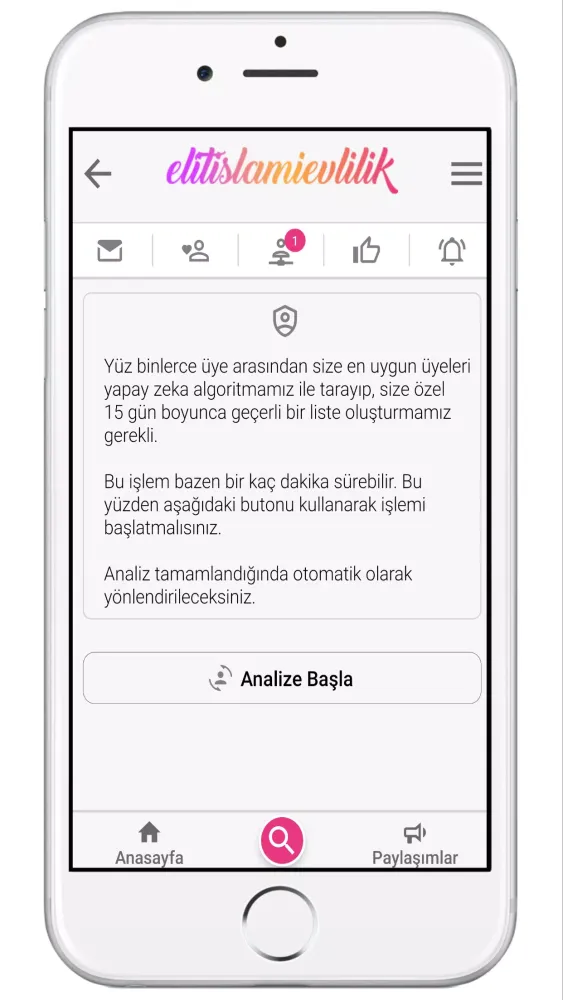 Capturas de tela do Elit İslami Evlilik Sitesi
