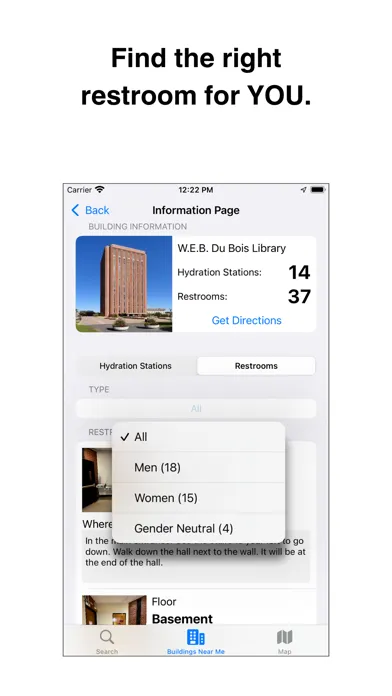 UMass Locator Screenshots