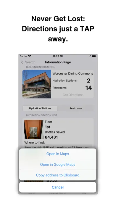 UMass Locator Screenshots