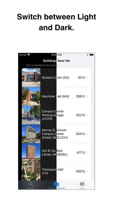 UMass Locator Screenshots