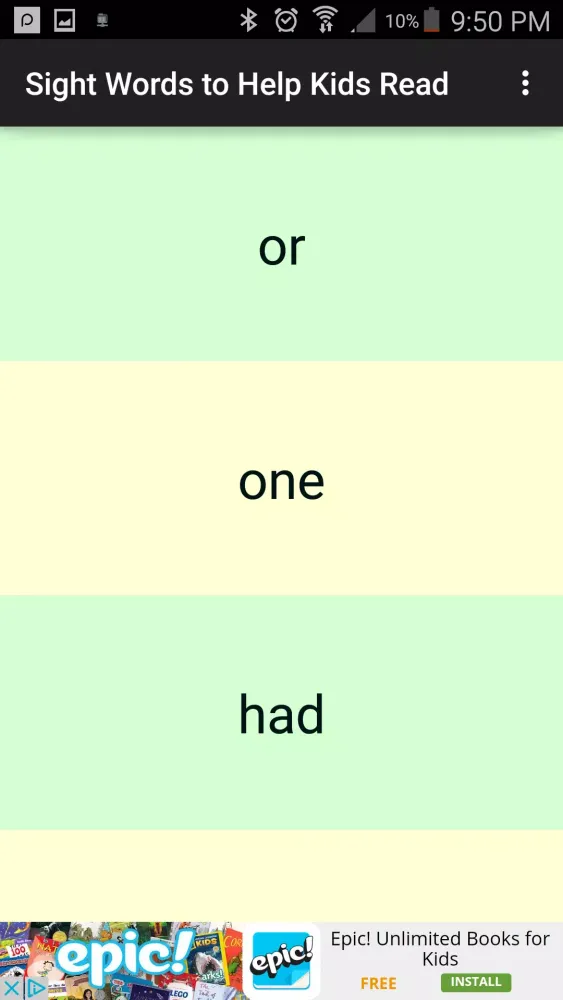 Capturas de pantalla de Sight Words to Help Kids Read