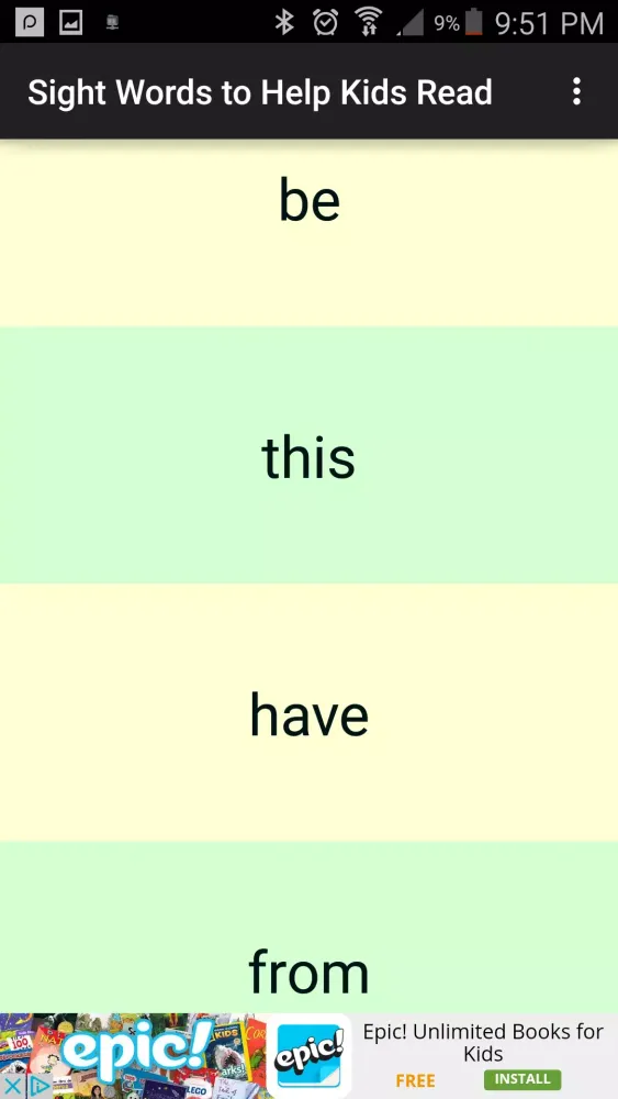 Capturas de pantalla de Sight Words to Help Kids Read
