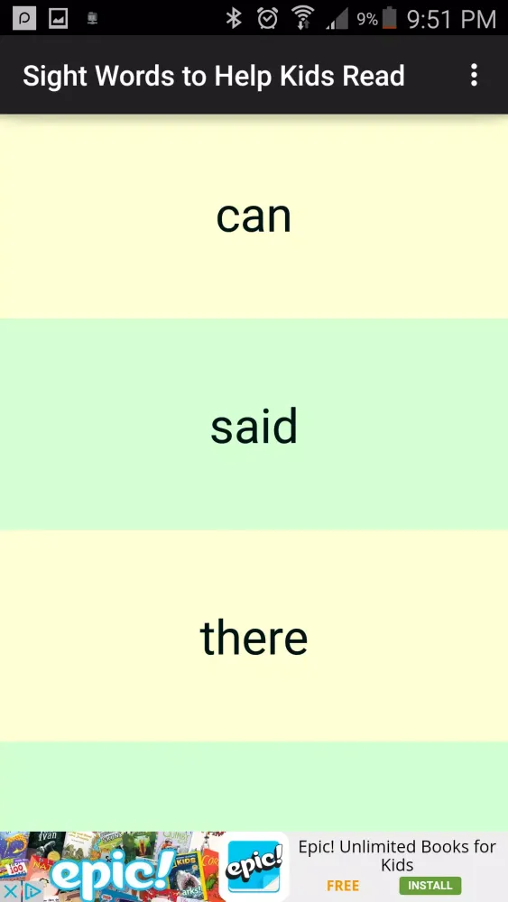 Capturas de pantalla de Sight Words to Help Kids Read