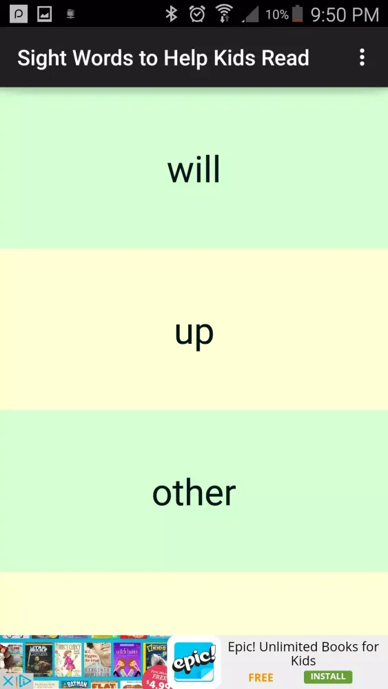 Capturas de pantalla de Sight Words to Help Kids Read