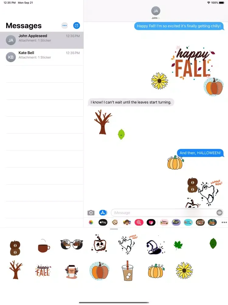 Captures d'écran de MNSU Happy Fall Stickers iPad 