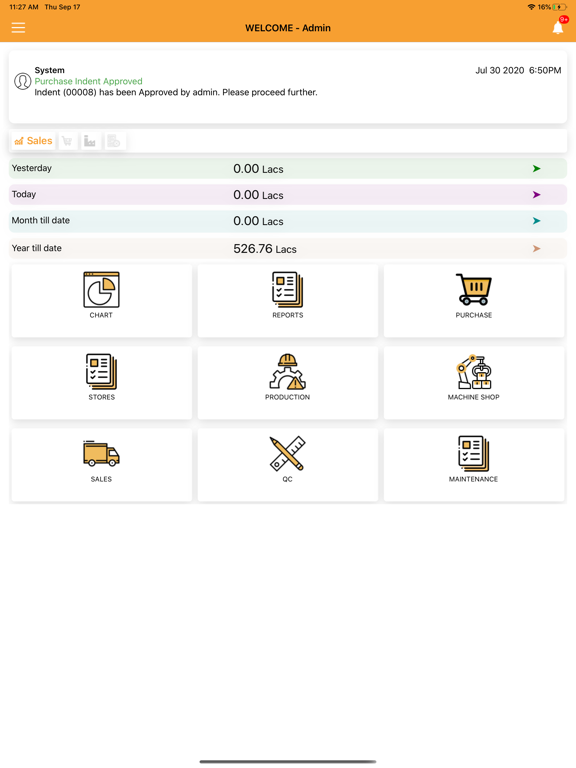 Capturas de pantalla de iCast Foundry ERP iPad 