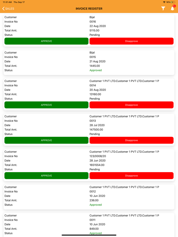 Capturas de pantalla de iCast Foundry ERP iPad 