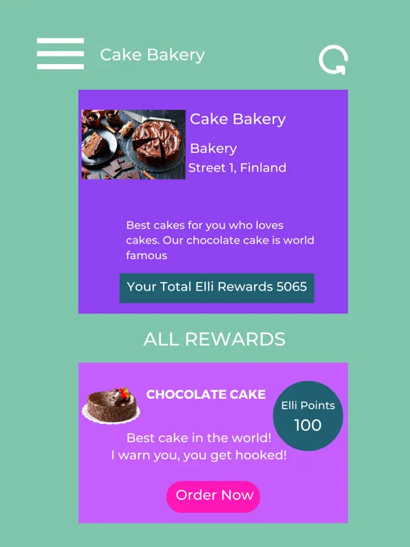 Tangkapan skrin Elli Rewards iPad 