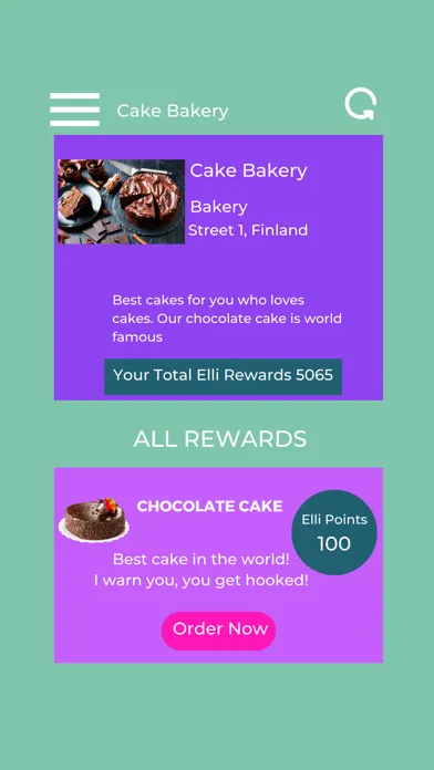 Tangkapan skrin Elli Rewards