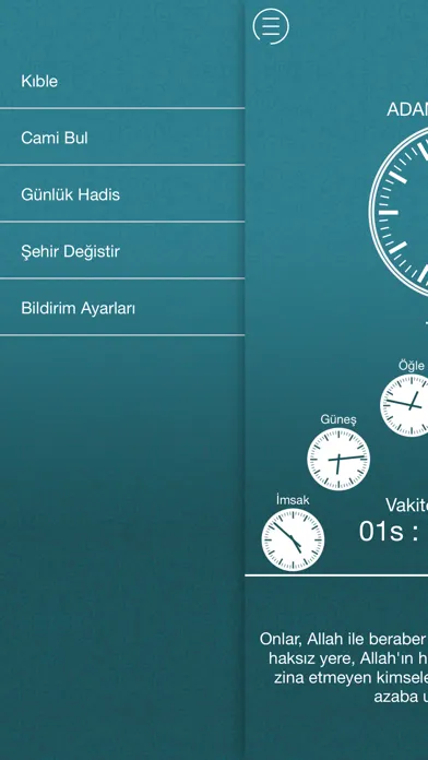 Tangkapan layar Namaz Vakitleri - Dünya