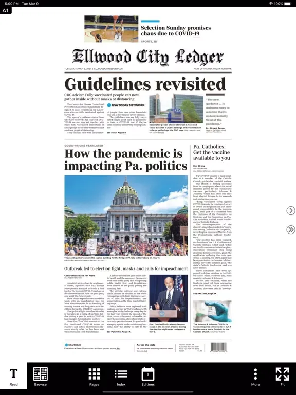 Tangkapan layar Ellwood City Ledger Print iPad 