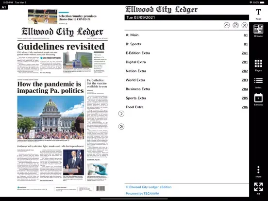 Tangkapan layar Ellwood City Ledger Print iPad 