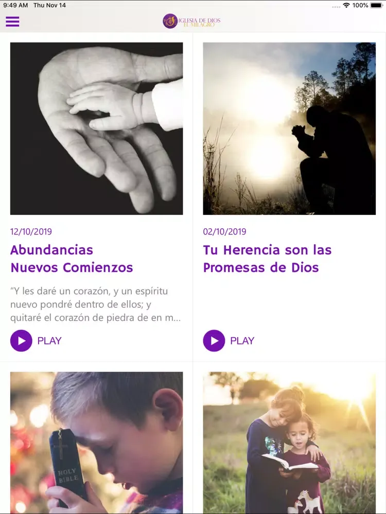 Iglesia El Milagro iPad  Screenshots