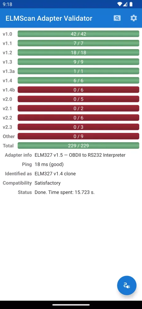 ELMScan Adapter Validator应用截图