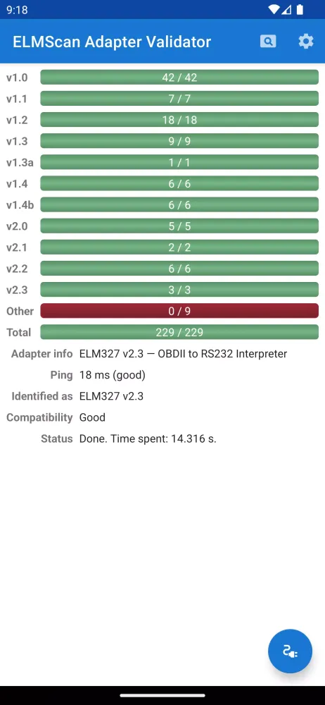 ELMScan Adapter Validator应用截图