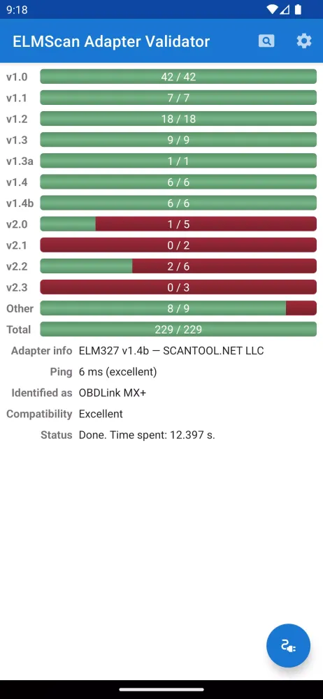 ELMScan Adapter Validator应用截图