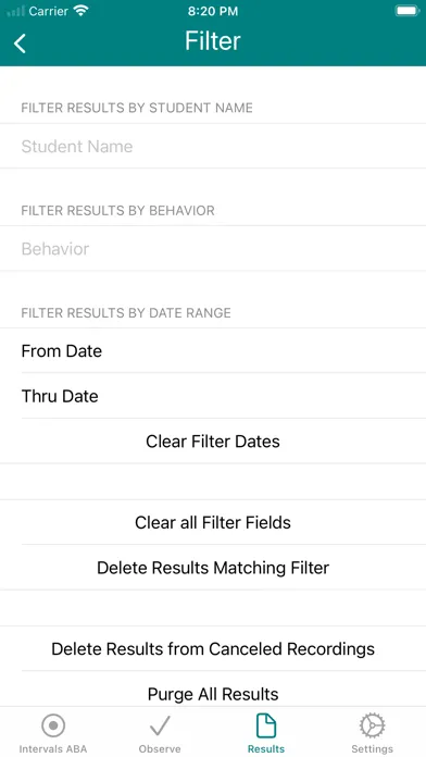 Tangkapan layar Intervals ABA