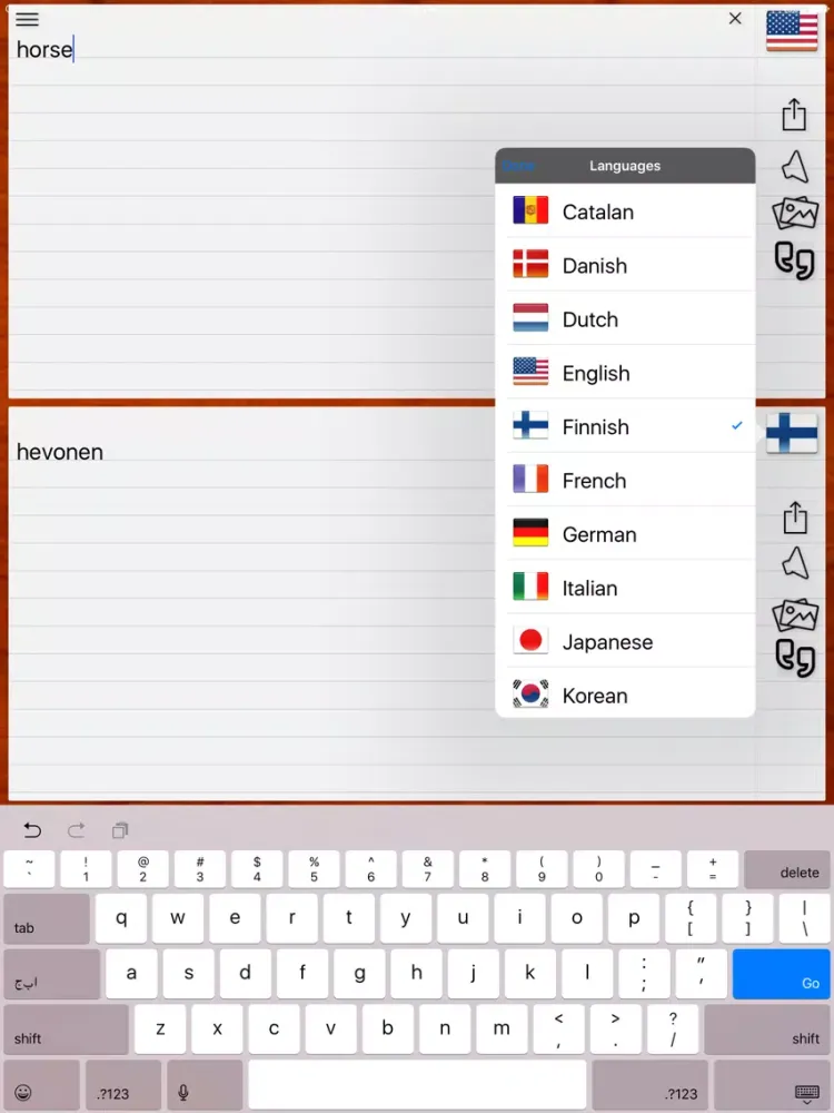 Zrzuty ekranu Finnish Translator iPad 