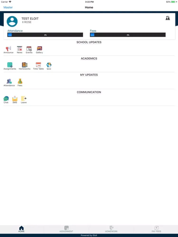 Ảnh chụp màn hình của St Josephs HSS Bhanupratappur iPad 