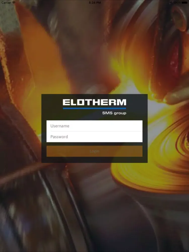 Tangkapan layar Elotherm Connect iPad 