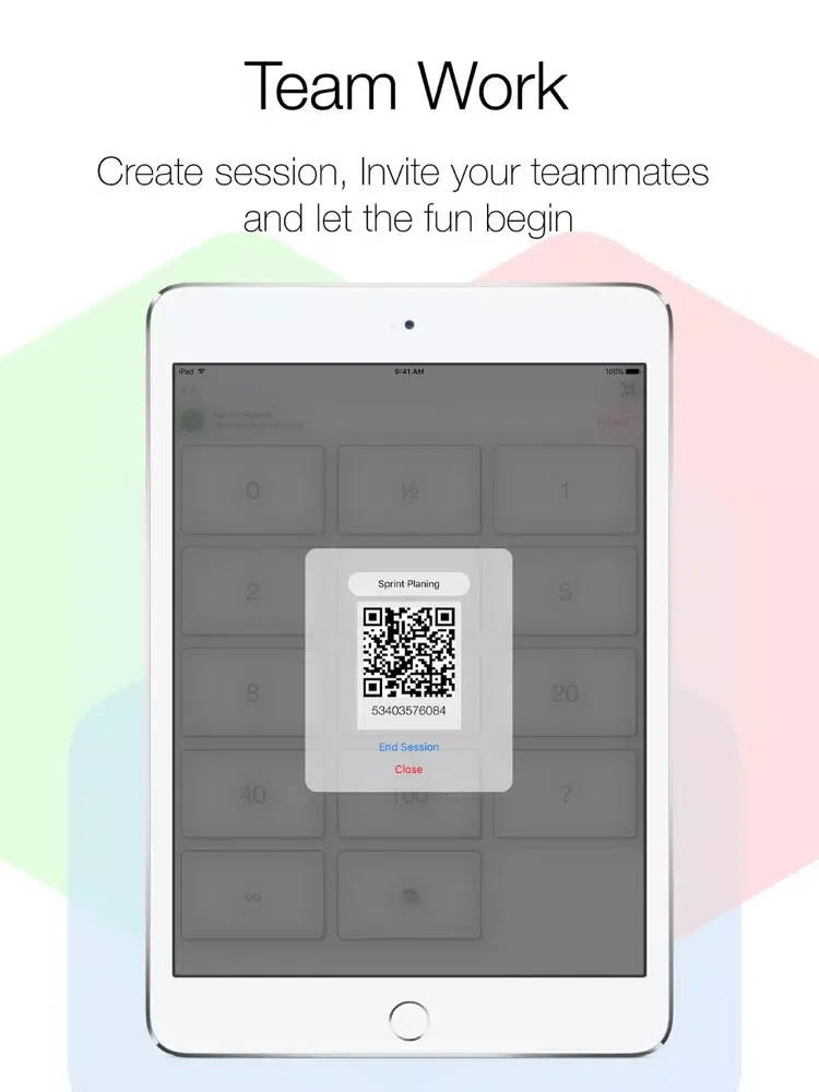 ภาพหน้าจอของ Scrum Poker Manager iPad 