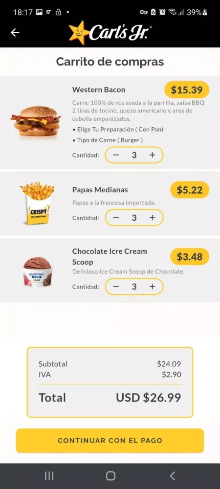 Carl's Jr. Ecuador应用截图
