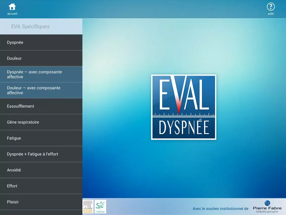 EvalDyspnée : Outils d’évaluation de la dyspnée iPad  スクリーンショット