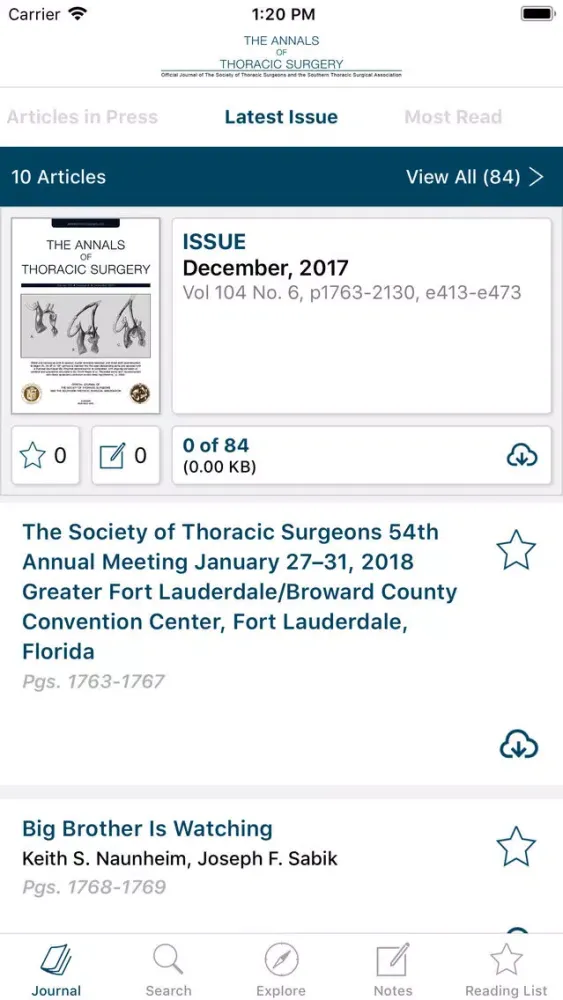 Tangkapan skrin The Annals of Thoracic Surgery