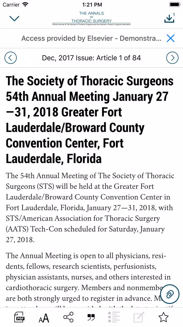 The Annals of Thoracic Surgery Screenshots