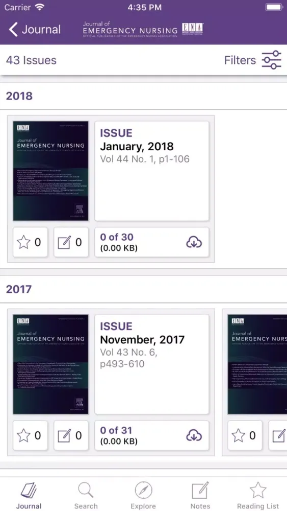 Journal of Emergency Nursing應用截圖