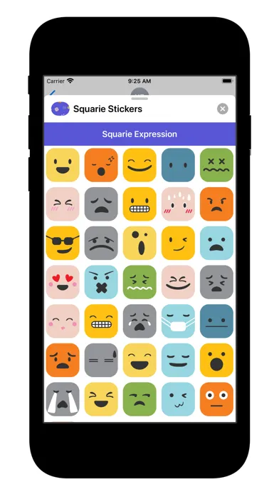 Capturas de tela do Squarie Stickers for iMessage