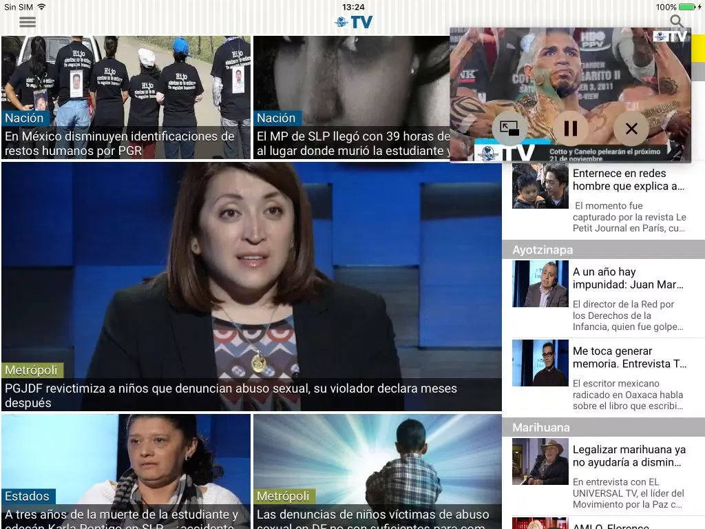 Скриншоты El Universal TV iPad 