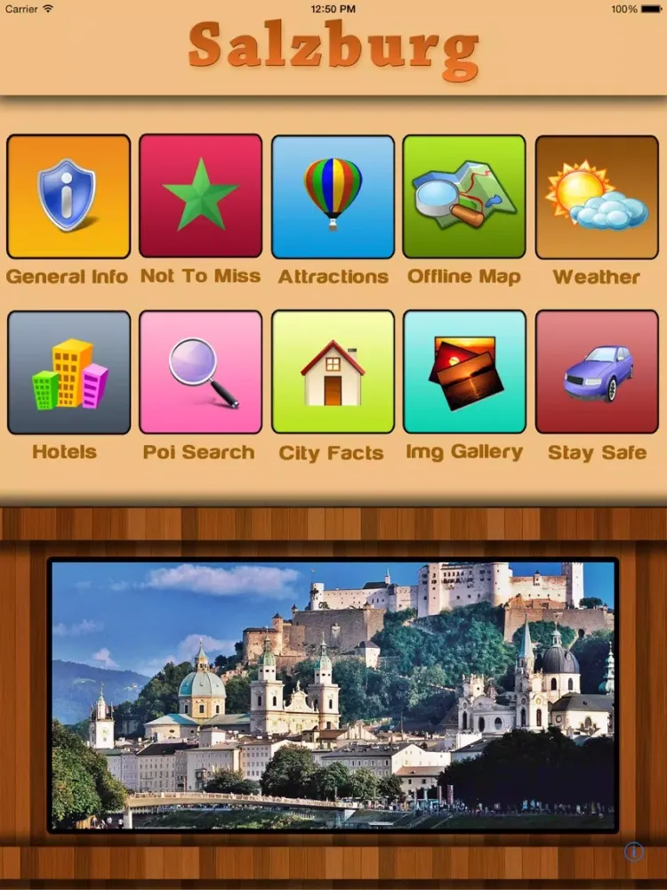 Capturas de tela do Salzburg Offline Map Guide iPad 