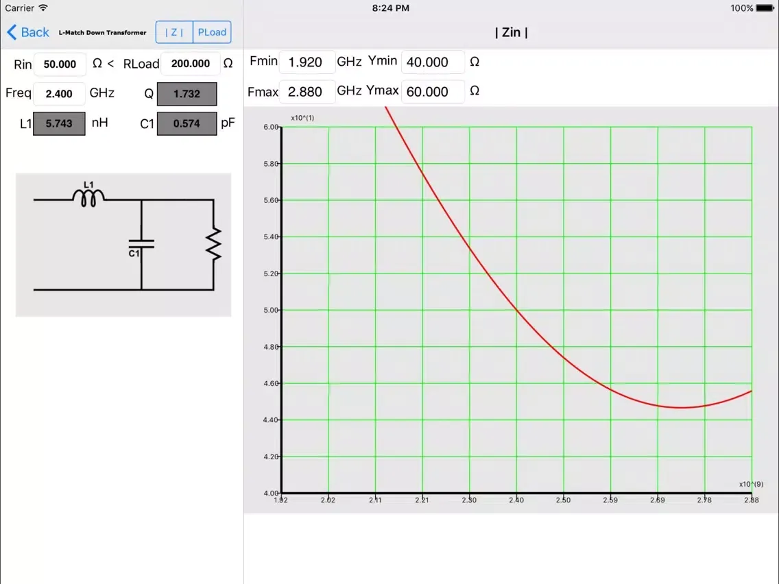 ภาพหน้าจอของ Impedance Match iPad 