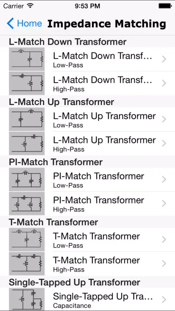 ภาพหน้าจอของ Impedance Match
