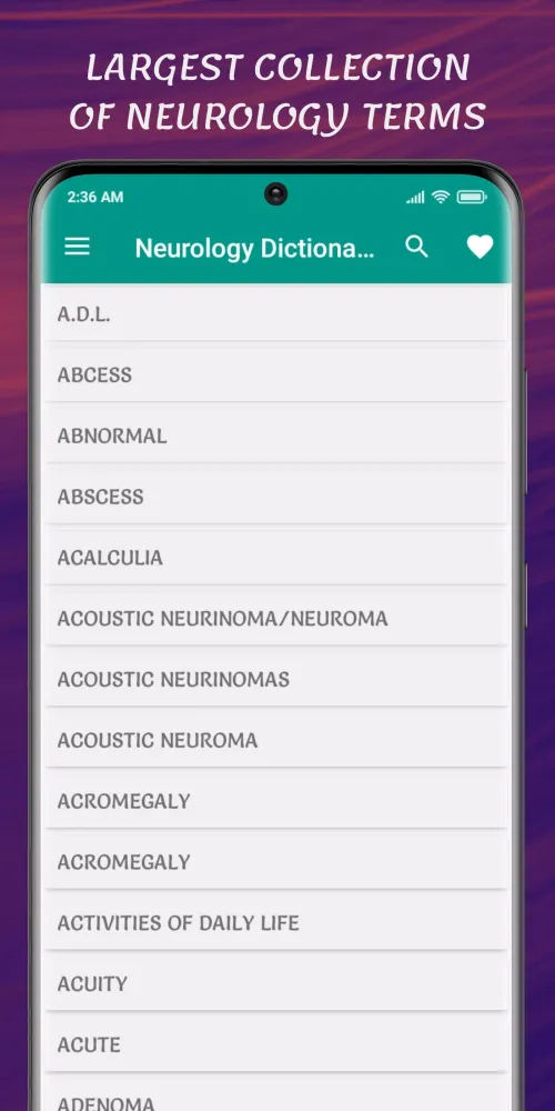 Ảnh chụp màn hình của Neurology Dictionary