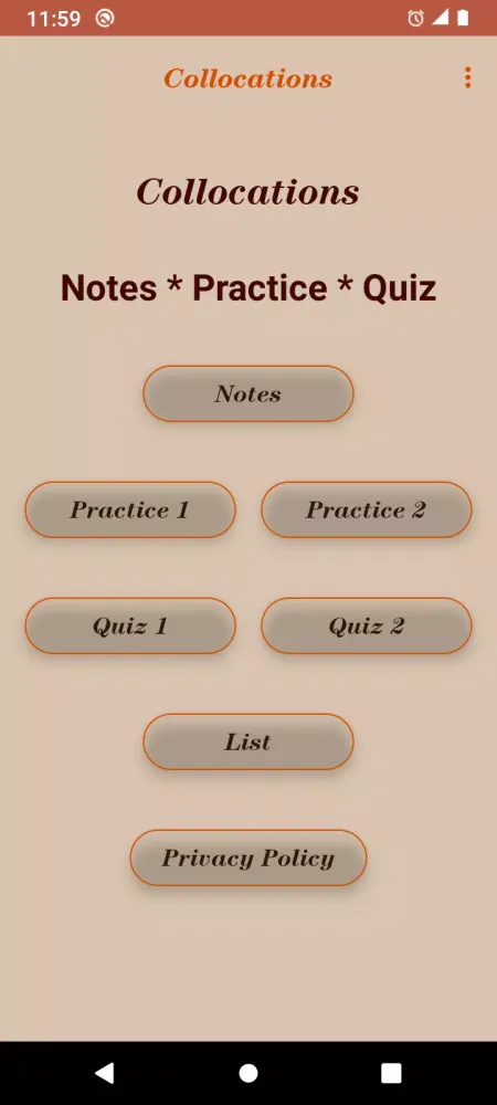 English Collocations سکرین شاٹس